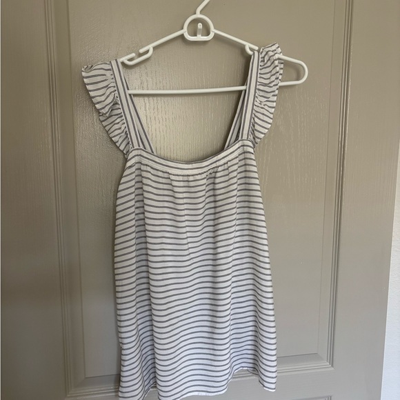LOFT Tops - LOFT White and Black Striped Top
